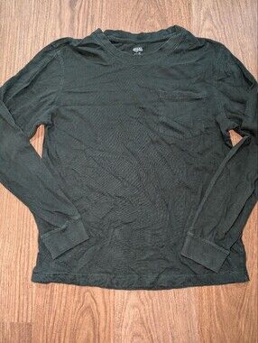 Men's Medium Long-Sleeve Pocket Tee - Dark Green